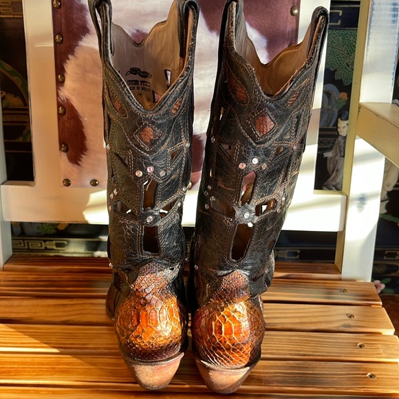 Corral Python Snake Skin Boots 9.5 - Picture 5 of 8